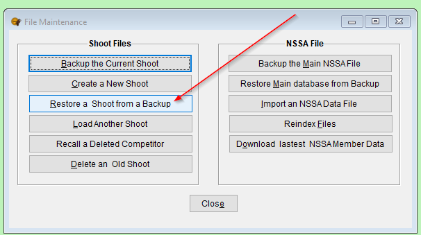 Restore a Shoot from a Backup