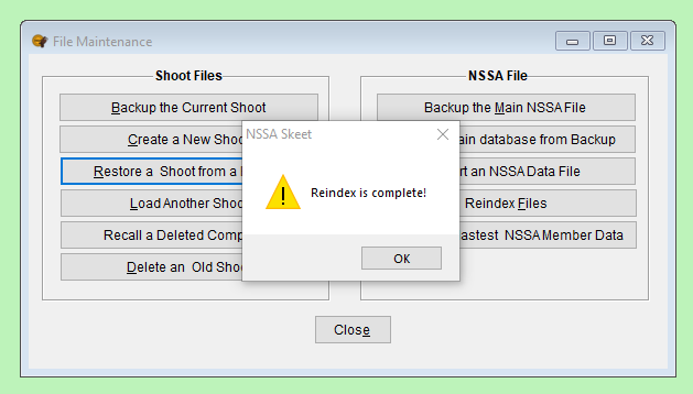Reindex Complete